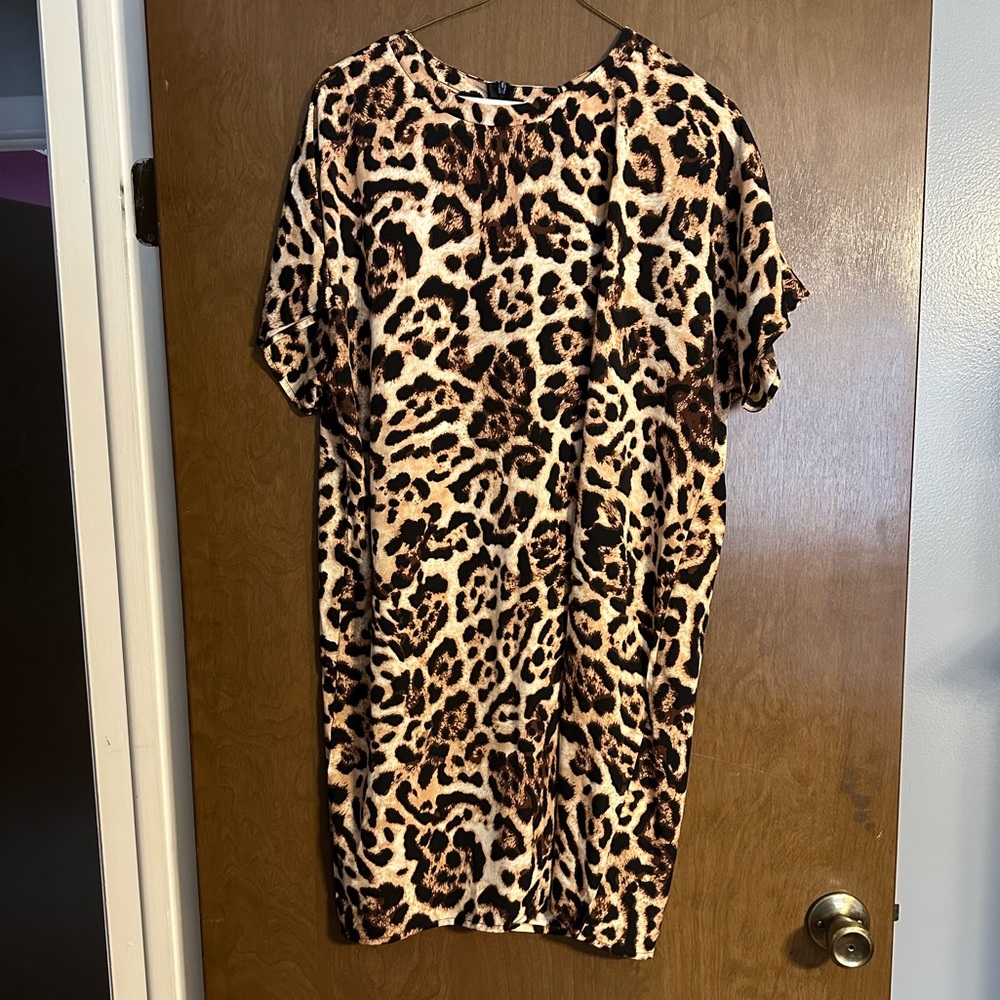 Little Lies Animal Print Shirt Dress